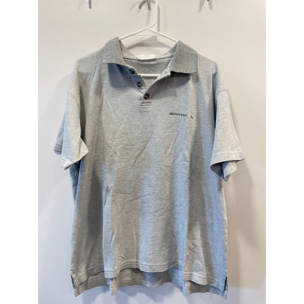 Vintage Gurney's Montauk Resort Grey Polo Shirt Stripe Men's M/L LI NY Golf EUC
